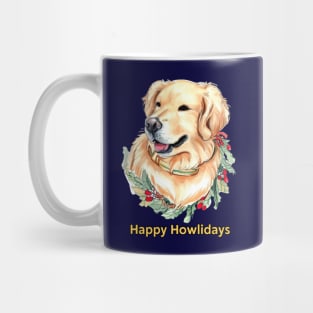 Happy Howlidays Golden Retriever Mug